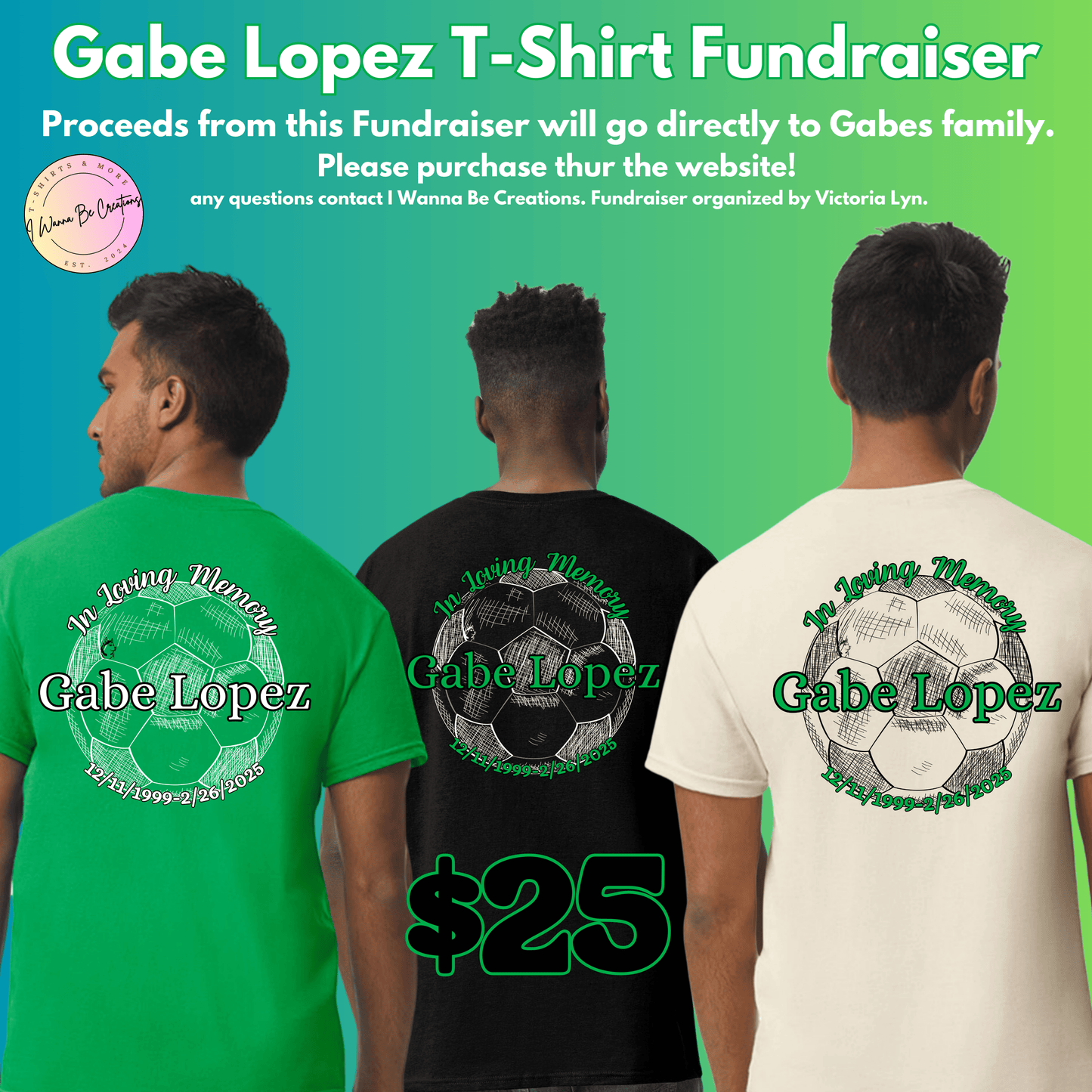 (PRE-ORDER)In Loving Memory Gabe Lopez T-Shirt Fundraiser