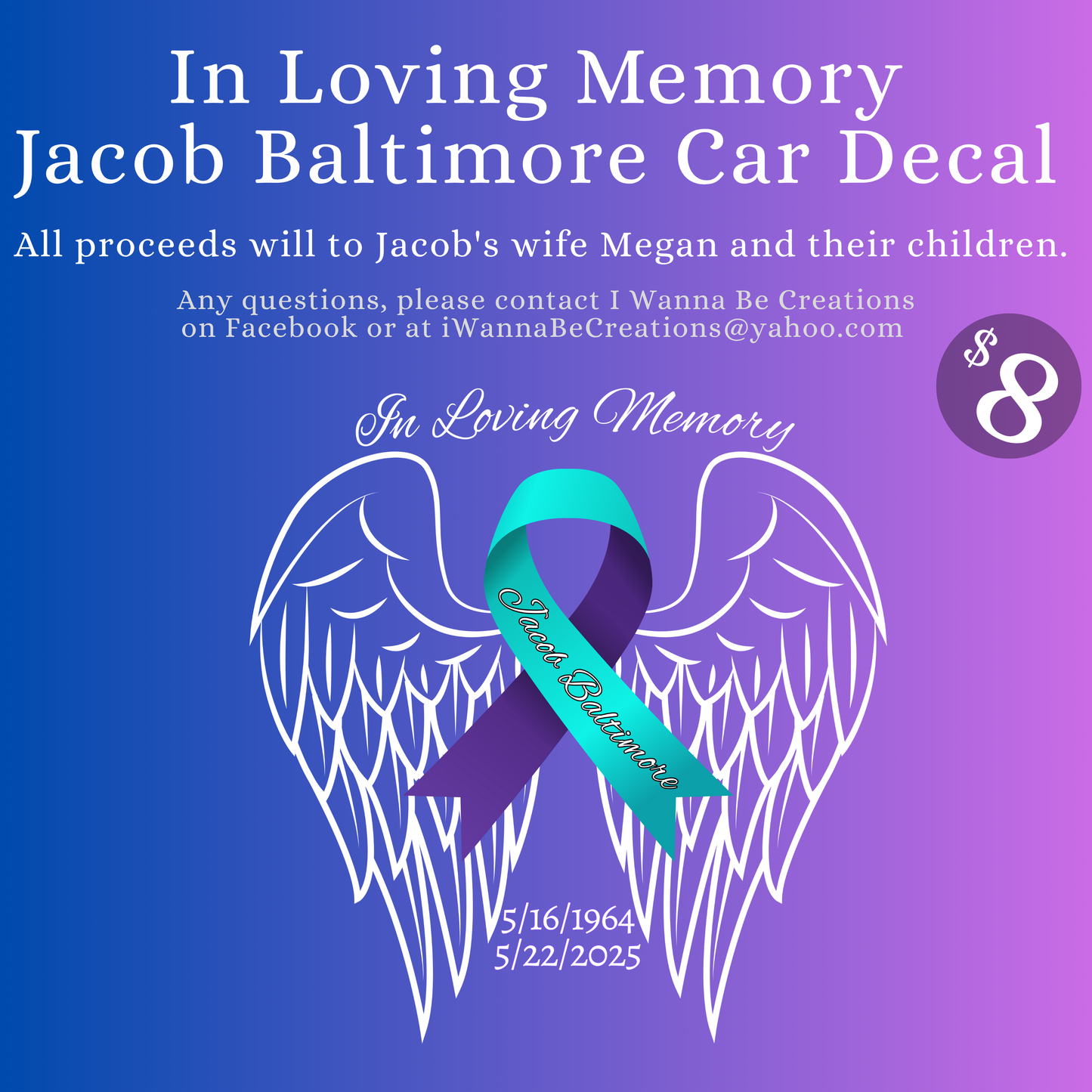 In Loving Memory Jacob Baltimore T-Shirt Fundraiser